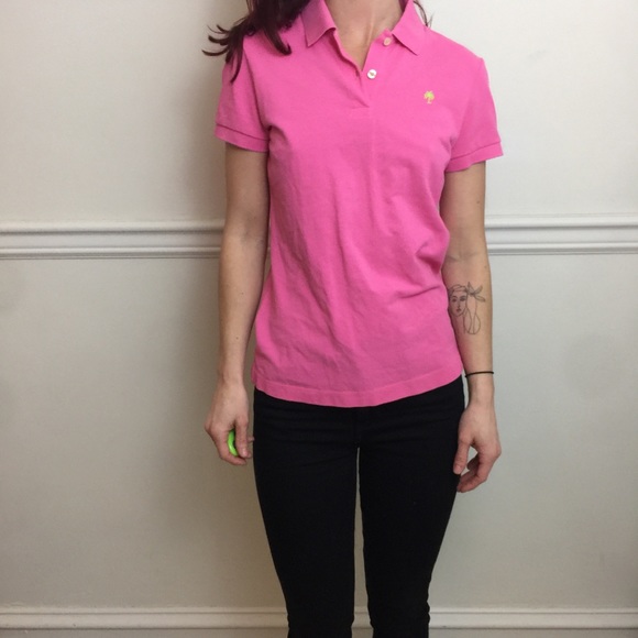 Lilly Pulitzer Pink Cotton Polo Shirt Top Blouse - Picture 8 of 8